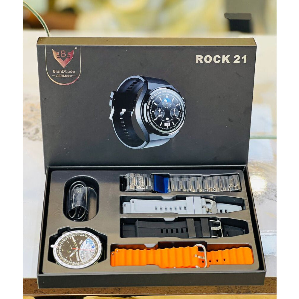 Rock 21 Smart Watch with 4 Straps